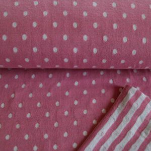 Jacquard “Doubleface” in rose-weiß