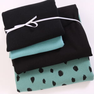 Stoff-Paket “black and white” in petrol-aqua/schwarz
