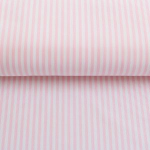 Baumwollstoff Blusenstoff “Webstreifen” rosa/weiß