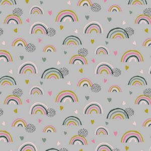 Jersey “Rainbow” grau/ bunt GOTS