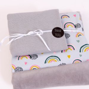 Stoff-Paket Nicky “Rainbow” in grau