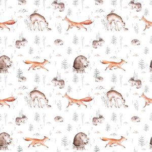 Sommer-Sweat “Fuchs und Bär” in off white