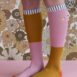 18072 - Kneehigh socks - duo tone - dusty pink + dijon
