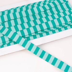 Webband/ Flachkordel “Blockstreifen” 15mm breit in seagreen/mint
